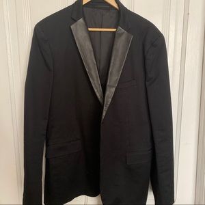 Lamb Leather Lapel Theory Blazer